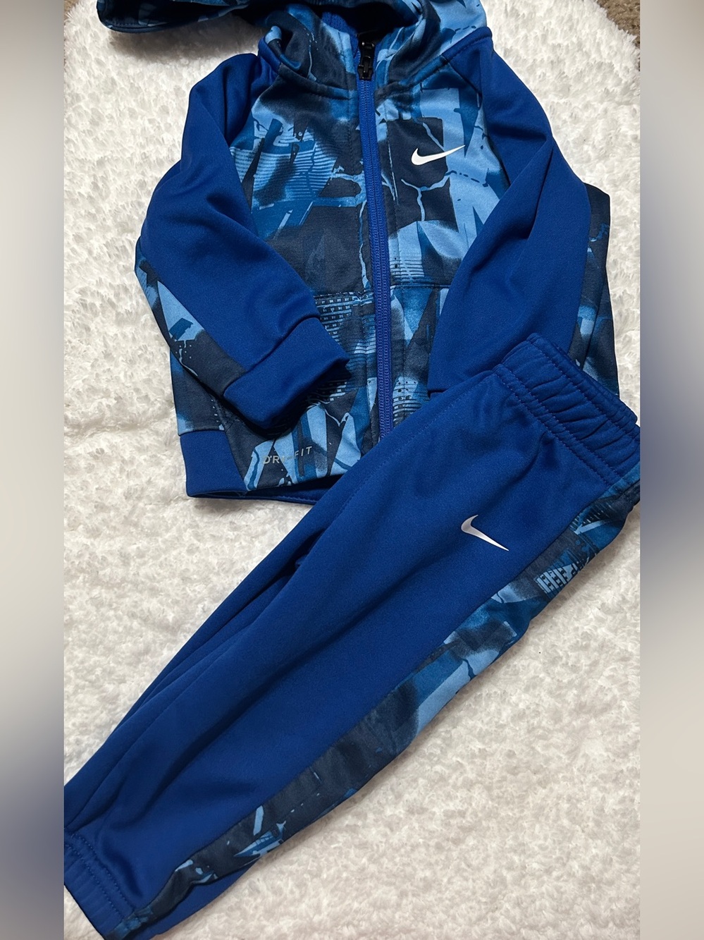 Nike Kids Blue & Navy Dri-FIT Jogger Sweatpants Set 12 Month